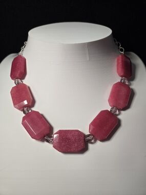 Strawberry Quartz And Pink Crystal Necklace